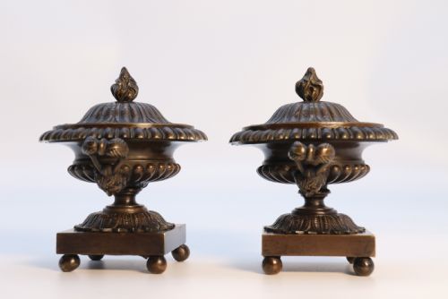 ANTIQUE ENGLISH REGENCY PERIOD CLASSICAL BRONZE URNS CIRCA 1820 - ADDITIONAL PHOTO 19