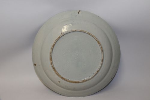 MID 18TH CENTURY BLUE AND WHITE ENGLISH DELFT CHARGER CIRCA 1750 - ADDITIONAL PHOTO 6