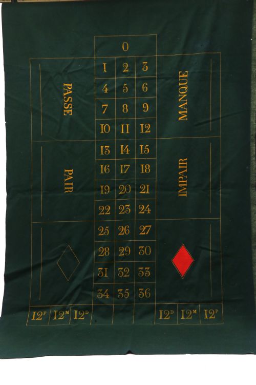 ANTIQUE 19TH CENTURY LARGE FRENCH ROULETTE WHEEL CIRCA 1880 WITH THE ORIGINAL FELT TABLE CLOTH - ADDITIONAL PHOTO 18