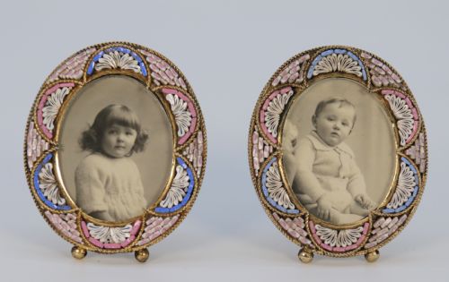 A PAIR OF MINIATURE ITALIAN MICRO MOSAIC PHOTO FRAMES CIRCA 1920 - ADDITIONAL PHOTO 1