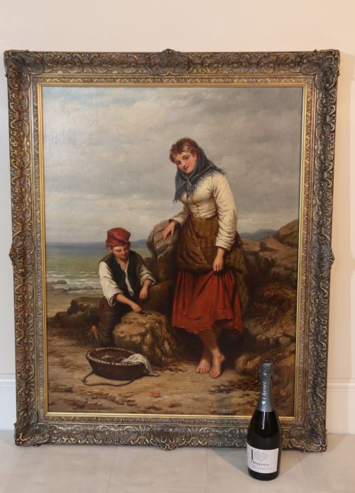 19TH CENTURY LARGE PAIR OF VICTORIAN OIL PAINTINGS ON CANVAS BY WALTER JACKSON CIRCA 1870 - ADDITIONAL PHOTO 26