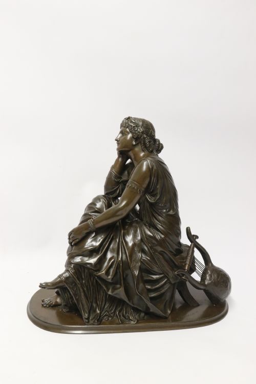 A Superb Mid-19th Century French Classical Bronze of Euterpe by Pierre Alexander Schoenewerk