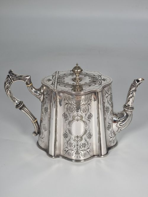 AN ENGLISH VICTORIAN SILVER PLATED TEACOFFEE SET LARGE AND ORNATE DECORATIVE FOUR PIECE SET - ADDITIONAL PHOTO 21