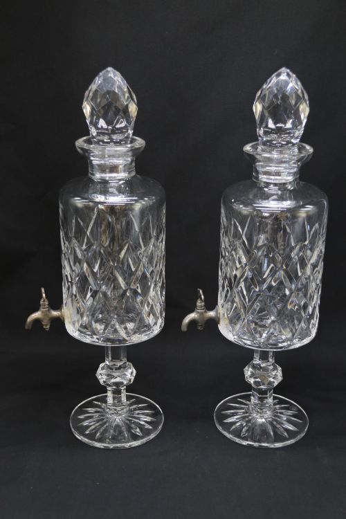 A SET OF FIVE SHOP DISPLAY PERFUME BOTTLES CRYSTAL SILVER TOPPED - ADDITIONAL PHOTO 3