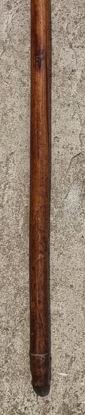 fig 1. A 19th C antique Grand Tour walking stick with an equestrian racehorse carved handle.