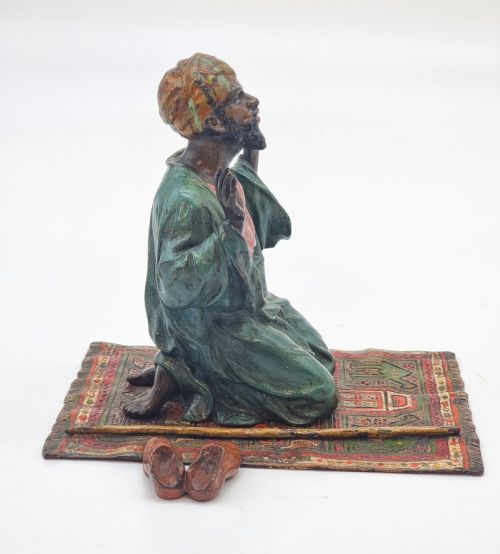 fig 1. Bergman, Franz cold painted bronze sculpture of a kneeling Arab, Austrian circa 1900