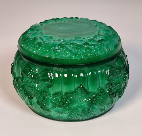 An Art Deco Malachite Glass Jar and Cover, C 1920