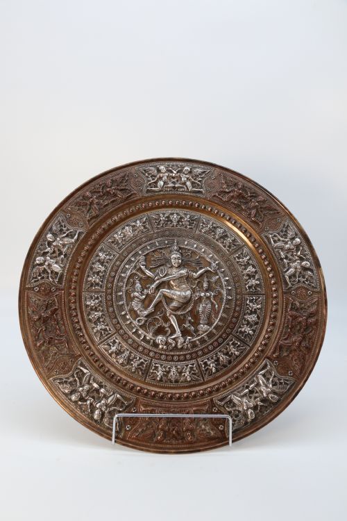 fig 2. A superb Raj period silver, copper and brass repousse work charger.
