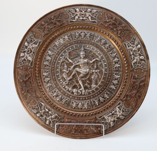 A Superb Raj Period Silver, Copper and Brass Repousse Work Charger.