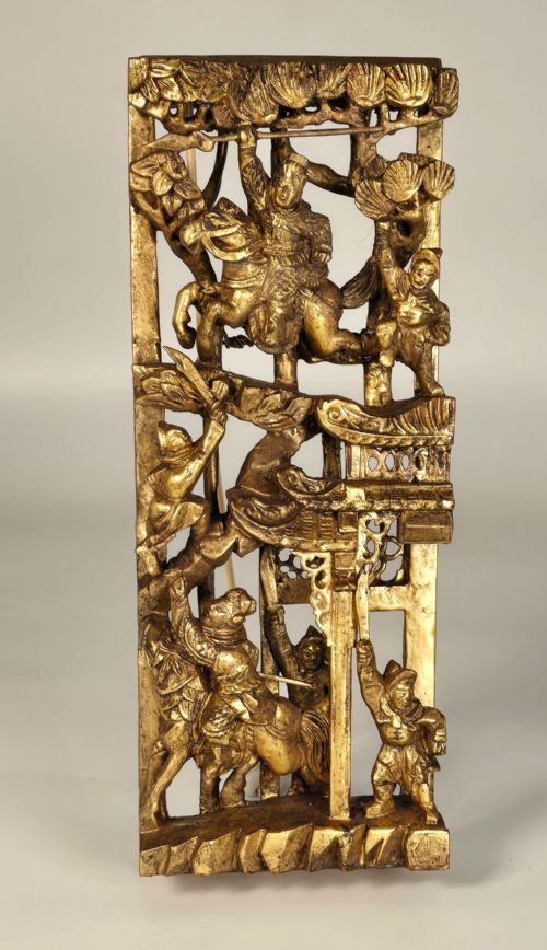 A Chinese Carved Giltwood Wall Panel, Circa 1900