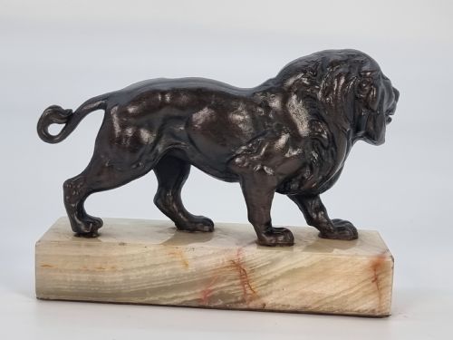 FRENCH LATE 19TH CENTURY BRONZE STUDY OF A PROWLING LION - ADDITIONAL PHOTO 3