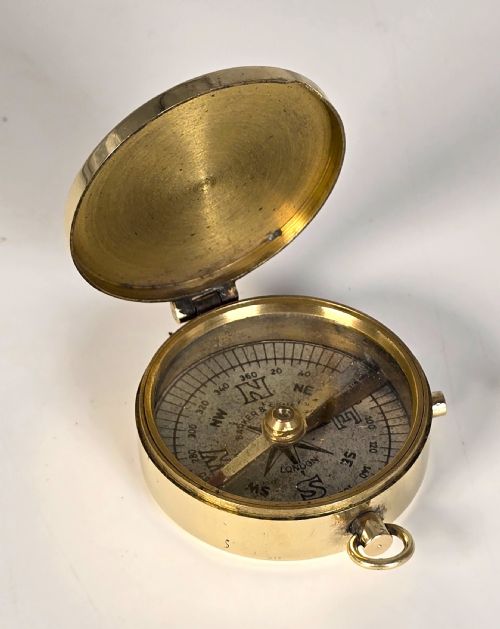 fig 1. A fine brass pocket compass by Barker and Sons of London