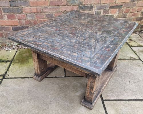 ANTIQUE COFFEE TABLE MADE FROM RUSTIC HEAVY OAK AND PITCH PINE CIRCA 1910 - ADDITIONAL PHOTO 10