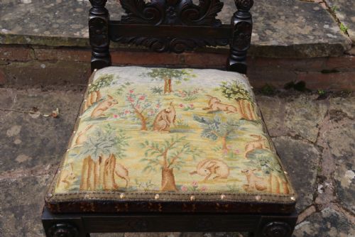 19TH CENTURY ORNATELY CARVED WALNUT HIGH BACKED CHAIR - ADDITIONAL PHOTO 18