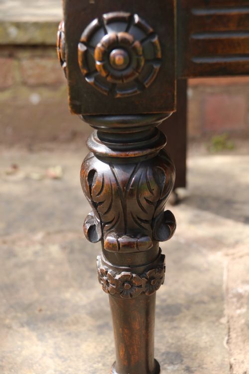 19TH CENTURY ORNATELY CARVED WALNUT HIGH BACKED CHAIR - ADDITIONAL PHOTO 20