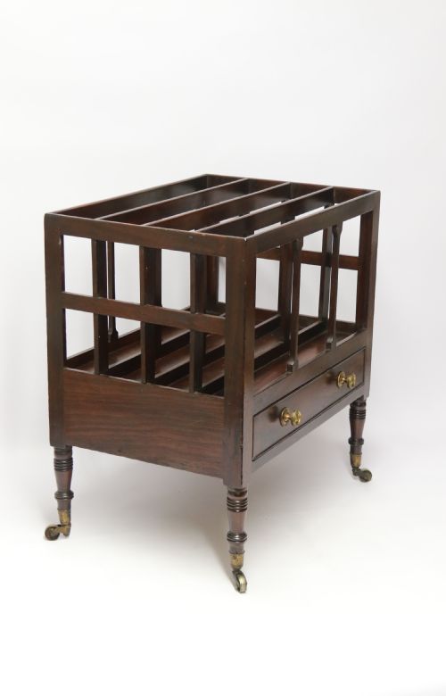 EARLY 19TH CENTURY ENGLISH GEORGE III MAHOGANY CANTERBURY OR MAGAZINE RACK CIRCA 1810 - ADDITIONAL PHOTO 1