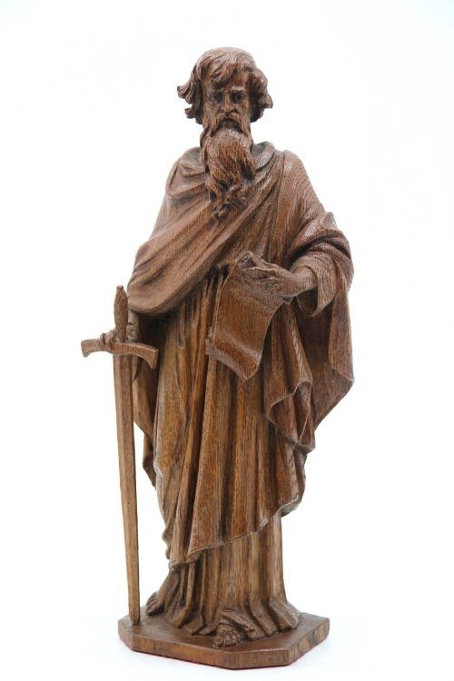 A 19TH CENTURY CARVED OAK STUDY OF ST PAUL THE APOSTLE CIRCA 1860 - ADDITIONAL PHOTO 10