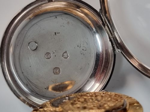 fig 3. Antique early English silver pocket watch with Fusee movement dated 1842