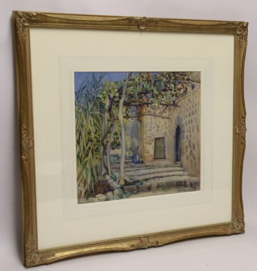 A CHARMING WATER COLOUR PAINTING OF CORFU CIRCA 1920 BY EDITH E CASWALL - ADDITIONAL PHOTO 9