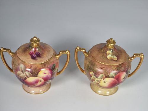 A PAIR OF COALPORT VASES HAND PAINTED WITH FRUIT BY RICHARD BUDD - ADDITIONAL PHOTO 9