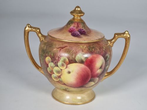 A PAIR OF COALPORT VASES HAND PAINTED WITH FRUIT BY RICHARD BUDD - ADDITIONAL PHOTO 13