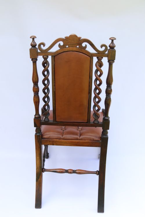 CHILDS CHAIR UPHOLSTERED IN BUTTONED LEATHER ROSEWOOD CARVED AND TURNED FRAME C 1840 - ADDITIONAL PHOTO 8