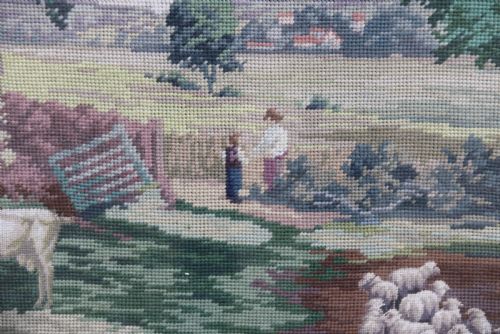 THE CORN FIELD J CONSTABLE A LARGE FRAMED WOOL WORK PICTURE C 1900 - ADDITIONAL PHOTO 16