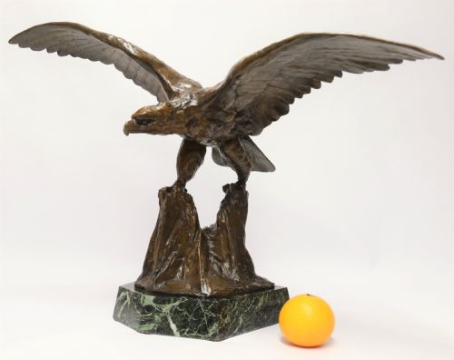 A Large and Impressive Bronze Sculpture of a Eagle by Claude Mirval