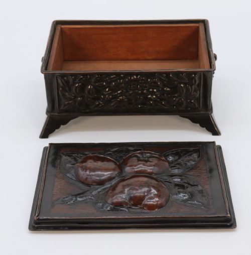 ARTS AND CRAFTS COPPER REPOUSSE HAND DECORATED BOX CIRCA 1900 IN A WILLIAM MORRIS STYLE - ADDITIONAL PHOTO 11