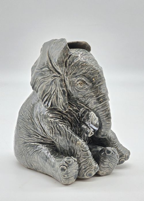 fig 1. A fabulous pottery sculpture of a baby elephant made in 1928