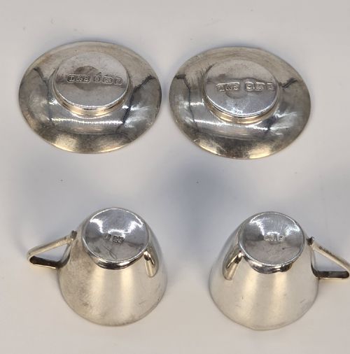 A RARE EDWARDIAN SOLID SILVER MINIATURE CHOCOLATE POT SET - ADDITIONAL PHOTO 18