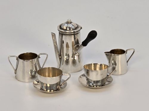 A RARE EDWARDIAN SOLID SILVER MINIATURE CHOCOLATE POT SET - ADDITIONAL PHOTO 20