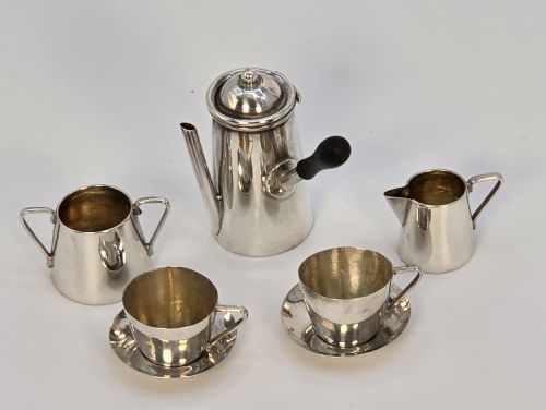 A RARE EDWARDIAN SOLID SILVER MINIATURE CHOCOLATE POT SET - ADDITIONAL PHOTO 21