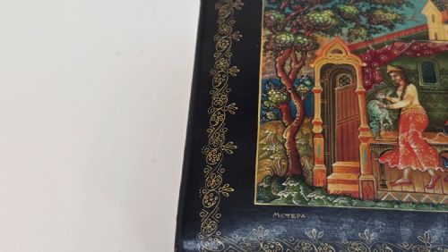 A RUSSIAN HAND PAINTED PAPIER MCH BOX SIGNED CIRCA 1920 - ADDITIONAL PHOTO 11