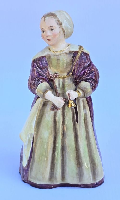 A Rare Edwardian Wedgwood and Co. Ltd China Figure of a Girl with a Bell.

