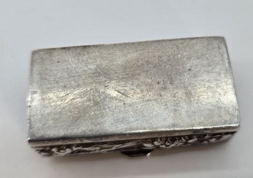 19TH CENTURY HEAVY CAST SILVER SNUFF BOX C1880 - ADDITIONAL PHOTO 6