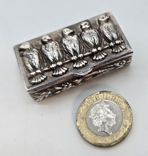 19TH CENTURY HEAVY CAST SILVER SNUFF BOX C1880 - ADDITIONAL PHOTO 8