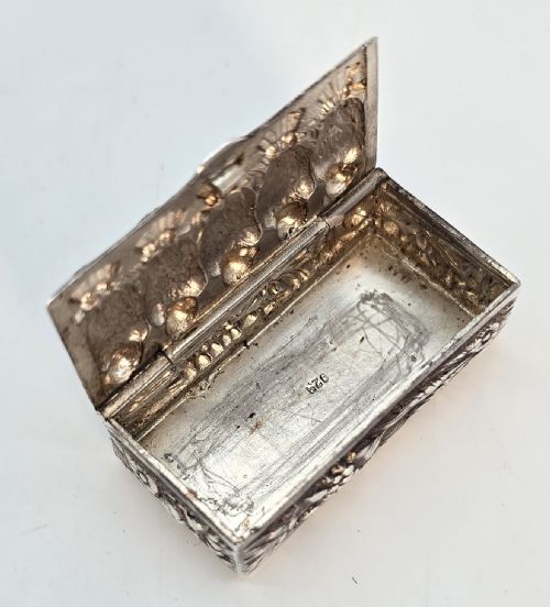 19TH CENTURY HEAVY CAST SILVER SNUFF BOX C1880 - ADDITIONAL PHOTO 9