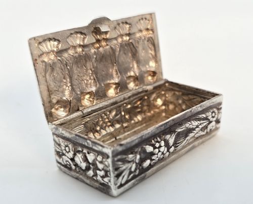 19TH CENTURY HEAVY CAST SILVER SNUFF BOX C1880 - ADDITIONAL PHOTO 12
