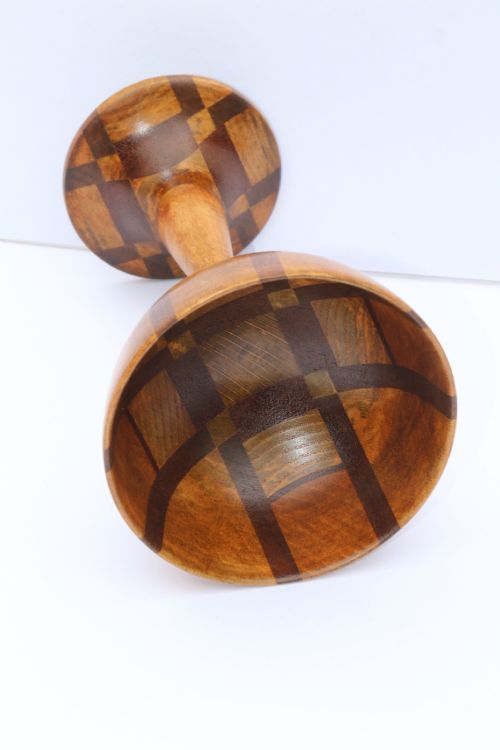 ENGLISH ARTS AND CRAFTS TREEN SPECIMEN WOOD TURNED GOBLET - ADDITIONAL PHOTO 3