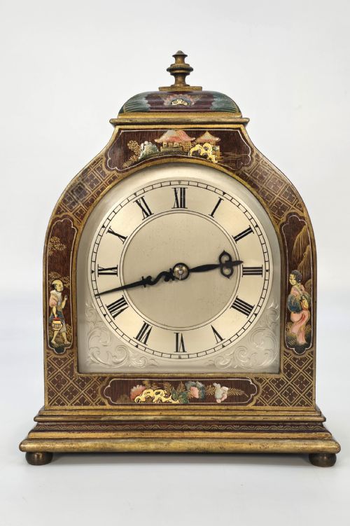 fig 1. A rare small Chinese style chinoiserie lacquered bracket/mantel clock