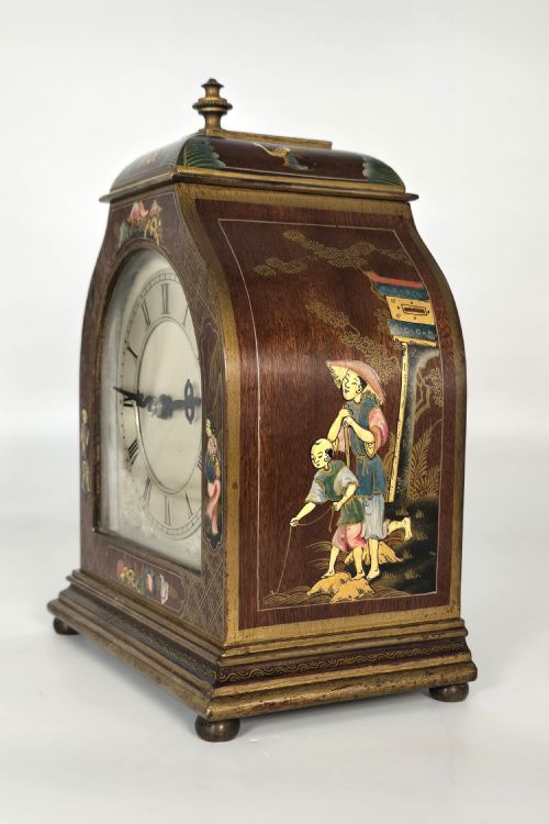 fig 3. A rare small Chinese style chinoiserie lacquered bracket/mantel clock