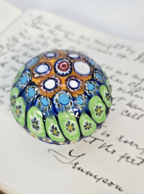 fig 1. A rare and beautiful Millefiori glass paperweight