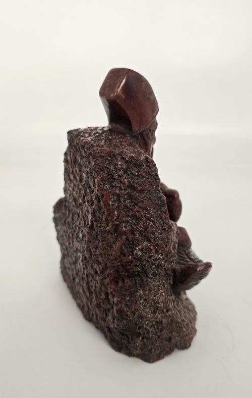 A CHINESE LATE 19TH C STONE CARVING OF A MAN FEEDING GEESE - ADDITIONAL PHOTO 5