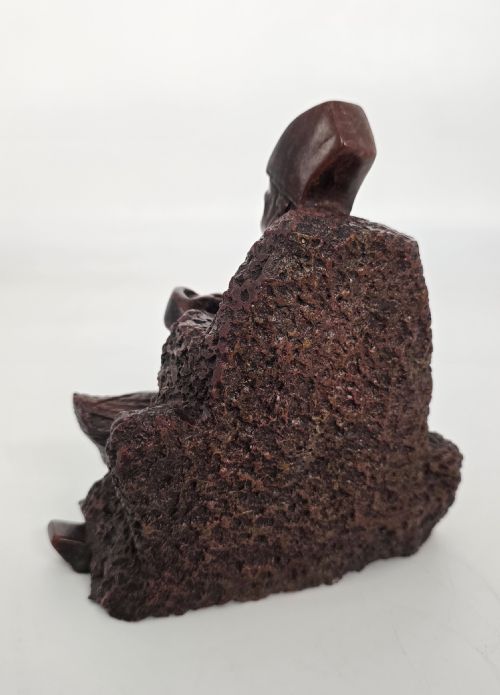 A CHINESE LATE 19TH C STONE CARVING OF A MAN FEEDING GEESE - ADDITIONAL PHOTO 12