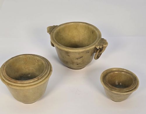 A CHINESE HAND CARVED SET OF SEVEN STONE PUZZLE CUPS - ADDITIONAL PHOTO 6