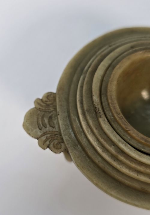 A CHINESE HAND CARVED SET OF SEVEN STONE PUZZLE CUPS - ADDITIONAL PHOTO 12
