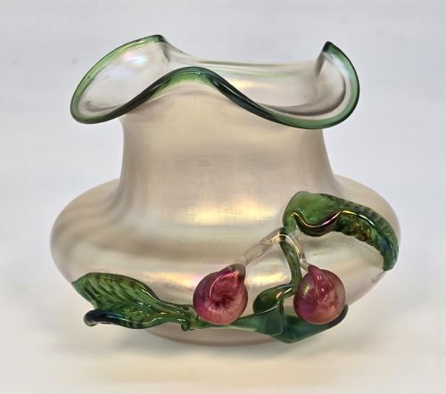 KRALIK GLASSWORKS IRIDESCENT ART GLASS VASE LATE 19TH CENTURY - ADDITIONAL PHOTO 2
