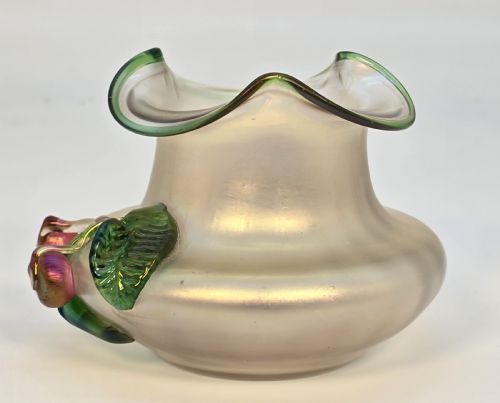 KRALIK GLASSWORKS IRIDESCENT ART GLASS VASE LATE 19TH CENTURY - ADDITIONAL PHOTO 4