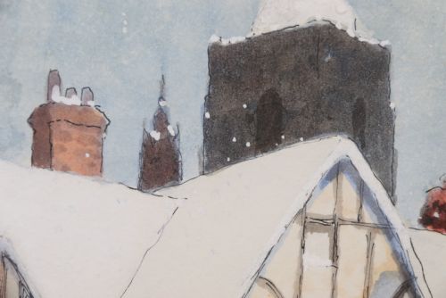 A PAIR OF 1930S WATERCOLOURS BY ERNEST UDEN OF SNOWY LANDSCAPES - ADDITIONAL PHOTO 5